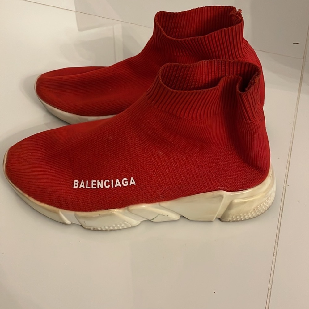 Balenciaga Red Speed Sneakers